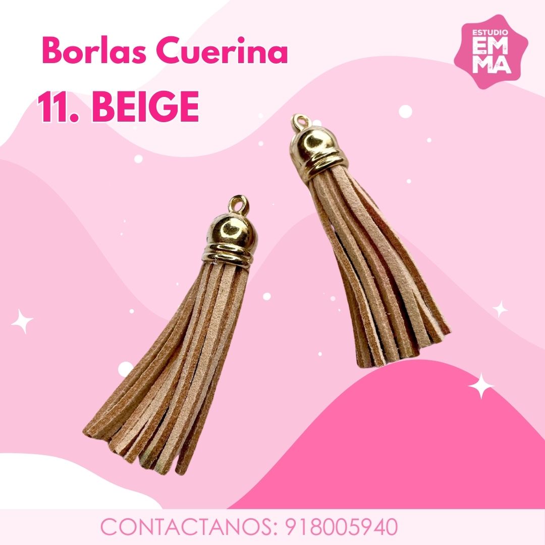 Borlas de cuerina Paq. 5 unidades