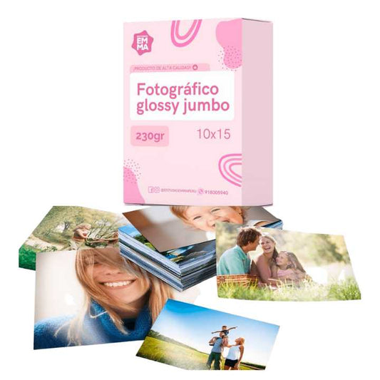 FOTOGRAFICO GLOSSY JUMBO 10X15 CM - 20 UNIDADES