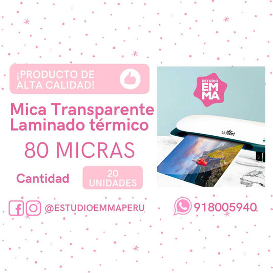 MICAS DE PLASTIFICADO - PAQ. 20 UNIDADES