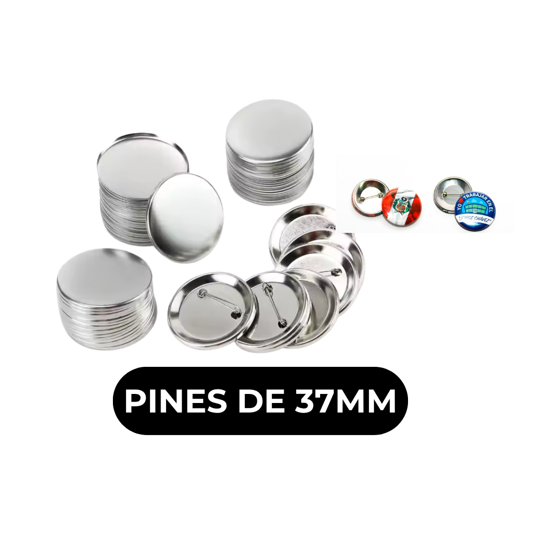 Insumo de pin metalico 37mm x 100 und