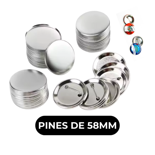 Insumo de pin metalico 58mm x 100 und