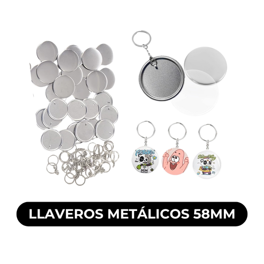 Insumo de Llavero Metalico 58 mm x 10 und