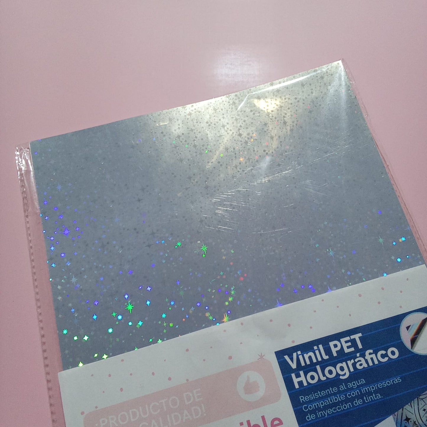 VINIL IMPRIMIBLE HOLOGRAFICO A4 X 10 UND