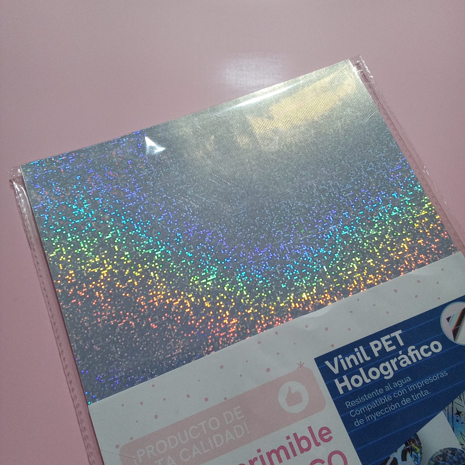 VINIL IMPRIMIBLE HOLOGRAFICO A4 X 10 UND
