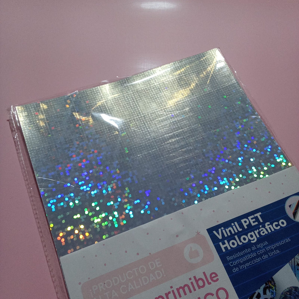 VINIL IMPRIMIBLE HOLOGRAFICO A4 X 10 UND