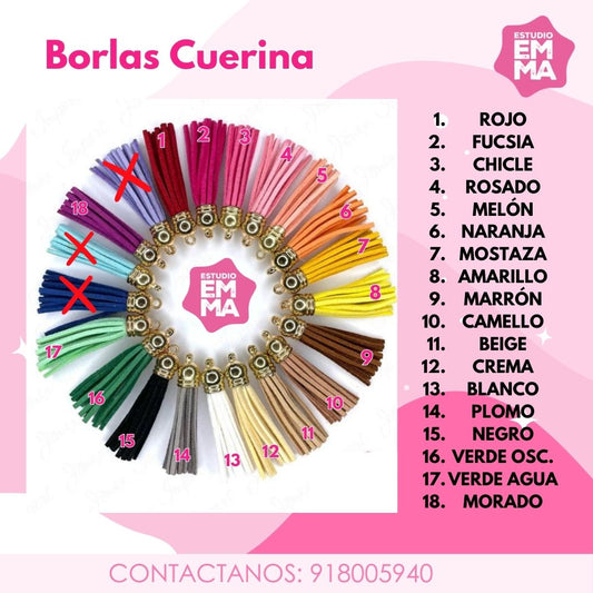 Borlas de cuerina Paq. 5 unidades