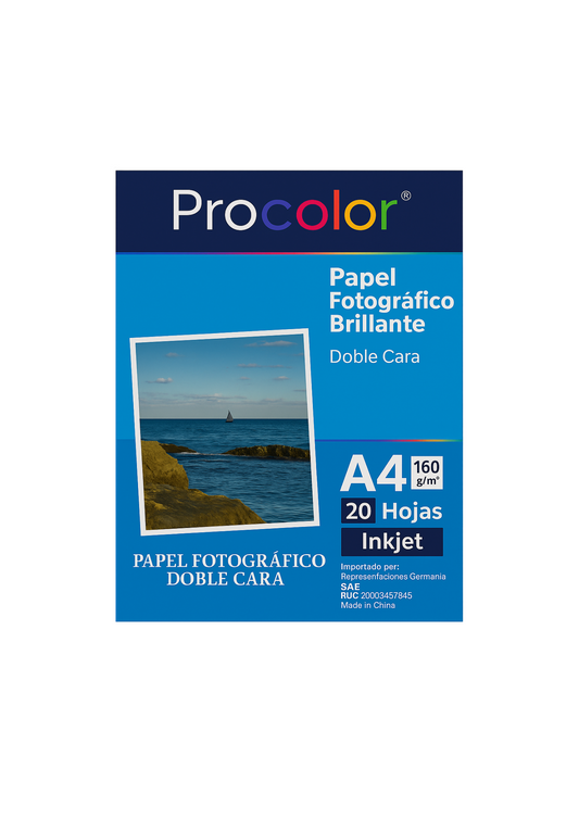 FOTOGRAFICO DOBLE CARA BRILLO 160 gr PAQ. 20 UNID